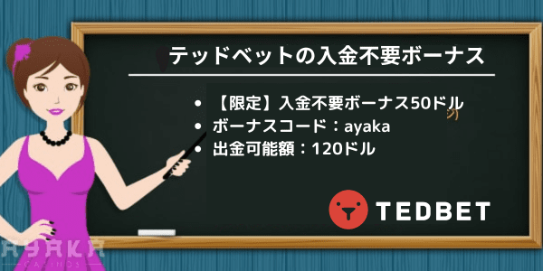 テッドベットの入金不要ボーナス