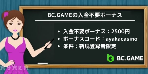 BC.GAMEの入金不要ボーナス