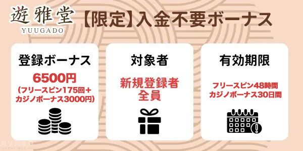 遊雅堂登録ボーナス